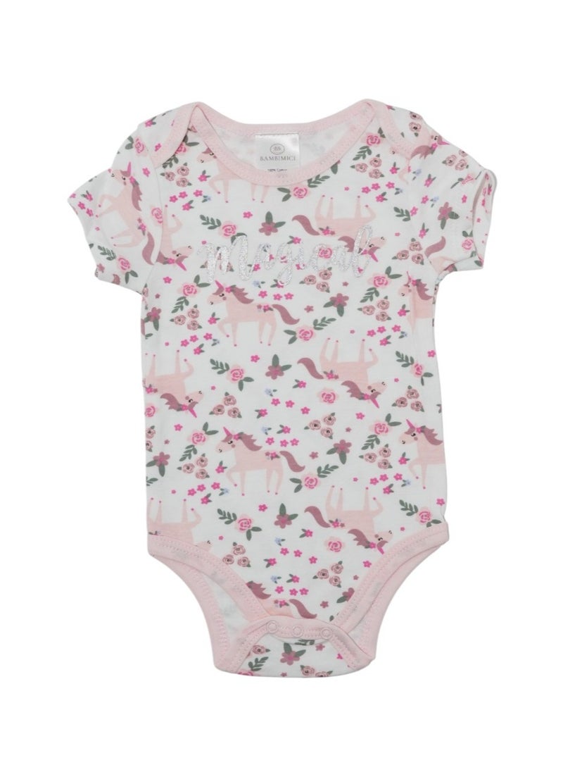 Bambimici - Bambimici Unicorn Print Short Sleeve with Pyjama 3-Piece - Image 1