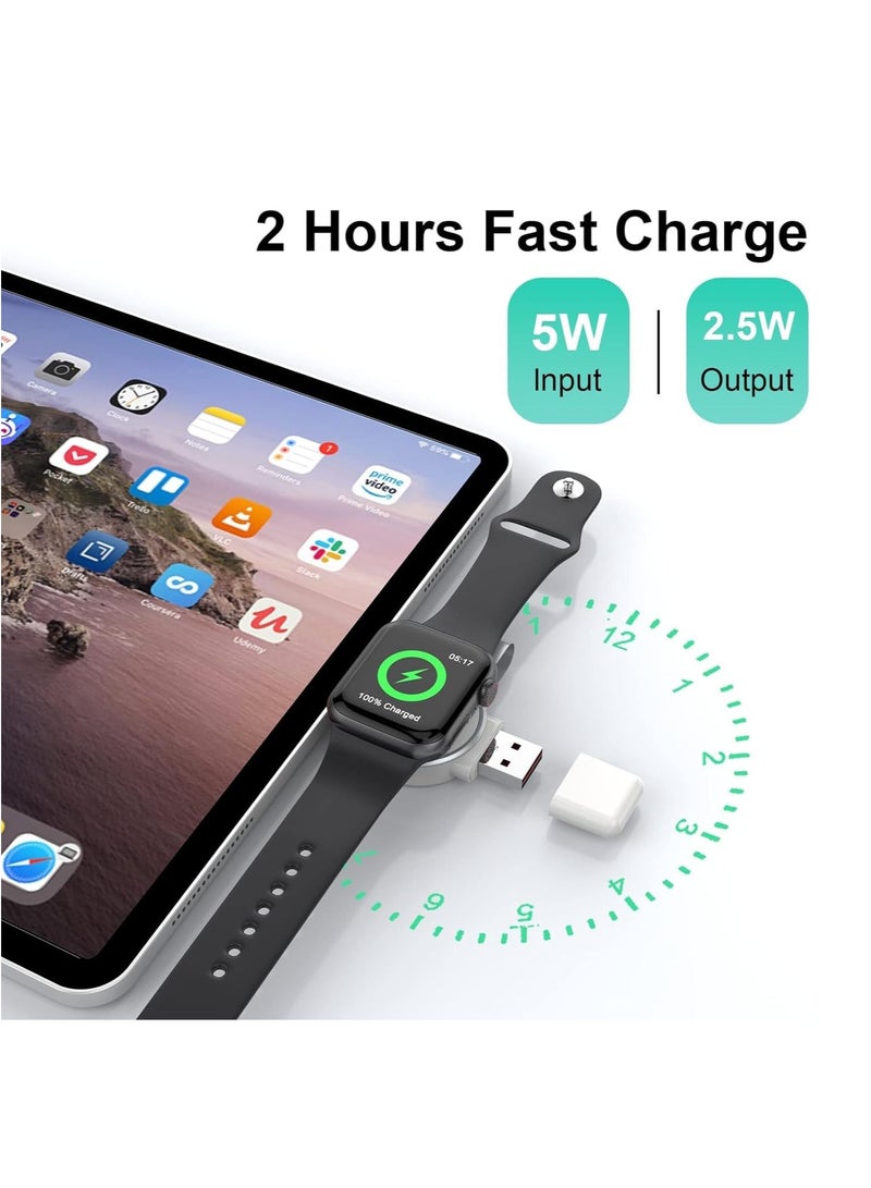 Excefore Charger for Apple Watch Portable iWatch USB Wireless Charger, 2-in-1 USB-A &USB-C Fast Charging Magnetic Cordless Travel Charger for Apple Watch Series Ultra 8 7 SE 6 5 4 3 2  - Image 4