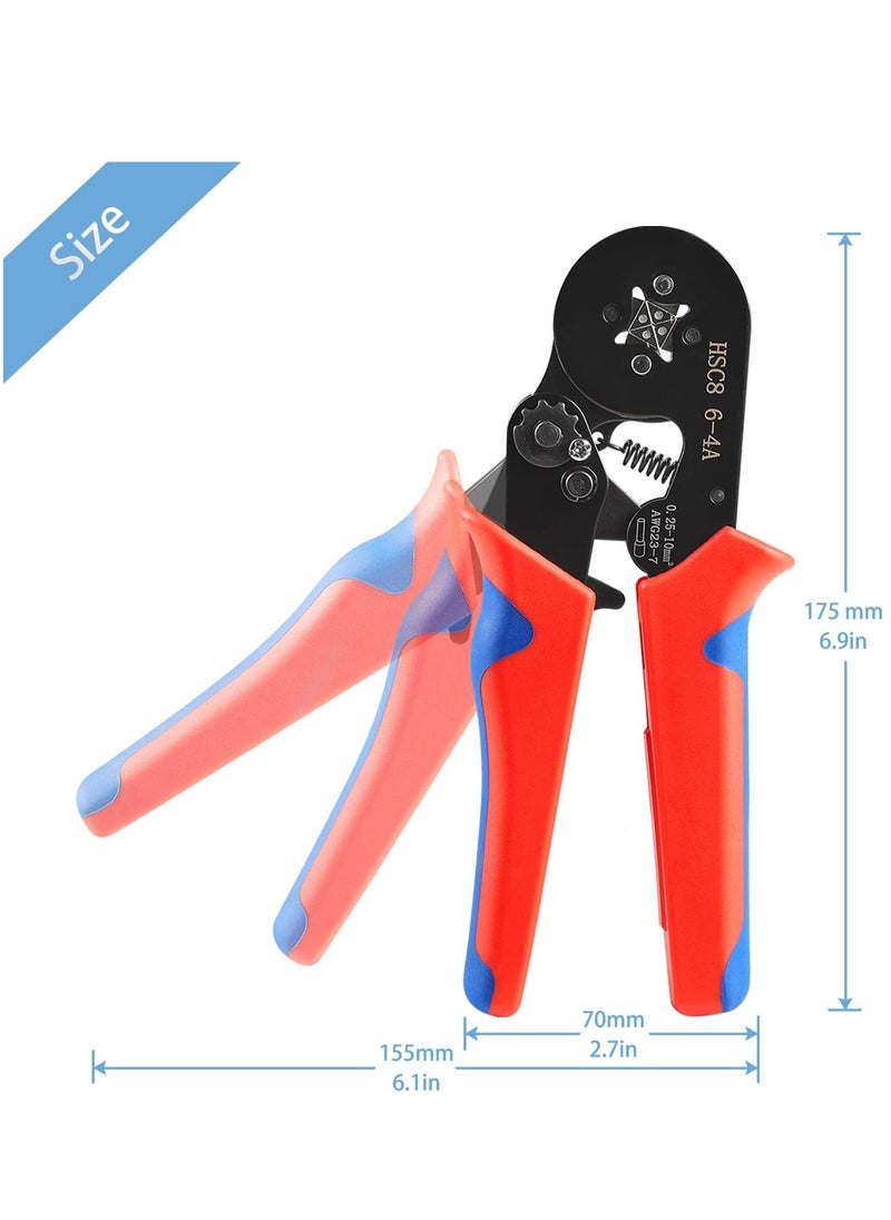 SYOSI Ferrule Crimping Tools Wire Pliers - 1250 PCS Wire Ferrules with Crimpers Pliers Kit for Electricians, Adjustable Ratchet Tools with Terminals Connectors 0.25-10 mm² AWG 23-7  - Image 2