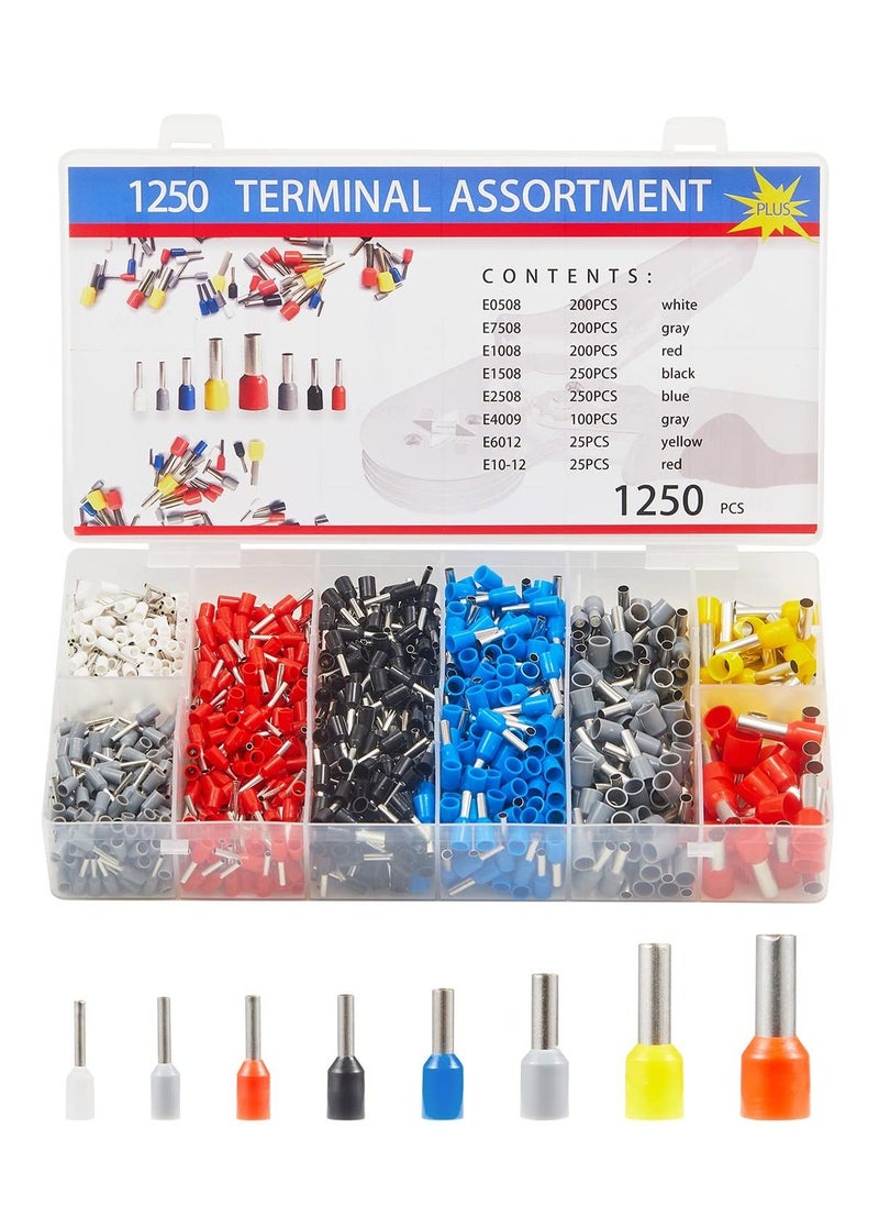 SYOSI Ferrule Crimping Tools Wire Pliers - 1250 PCS Wire Ferrules with Crimpers Pliers Kit for Electricians, Adjustable Ratchet Tools with Terminals Connectors 0.25-10 mm² AWG 23-7  - Image 5