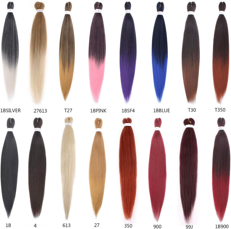 Leeven 26 Inch Ombre Ginger Orange Pre Stretched Braiding Hair 8 Packs Long Professional Synthetic Hair Extension Yaki Texture Braiding Hair Pre Stretched For Women Crochet Twist (350#) - Image 5