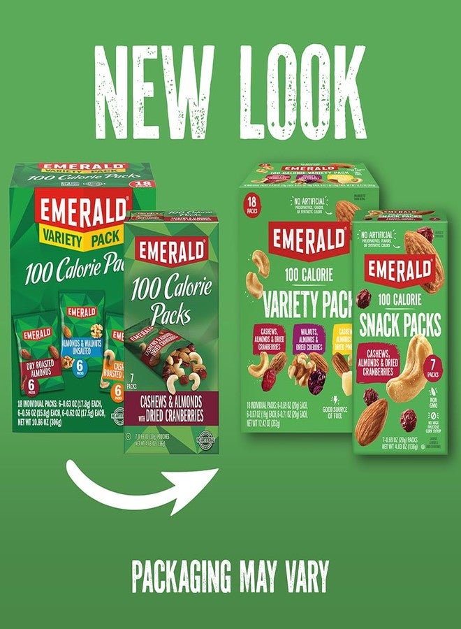 Emerald Nuts Cashews and Almonds with Dried Cranberries 7 Ct (1-Pack) | 100-Calorie Individual Packs of Nut Blend and Dried Fruit | Kosher Certified, Non-GMO, Contains No Artificial Preservatives, Flavors or Synthetic Colors - Image 2