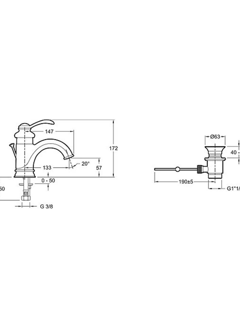 جاكوب ديلافون خلاط حوض فيرفاكس جاكوب 72090 - Image 2