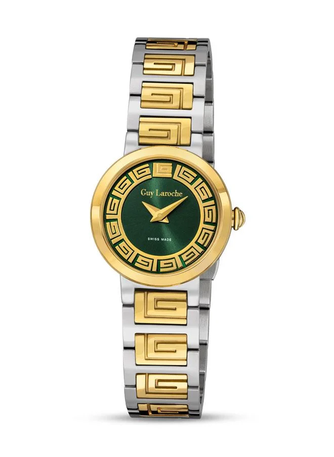Guy Laroche Ariane 25mm Women's Swiss Quartz Watch with Green Dial & Two-tone Stainless Steel Bracelet