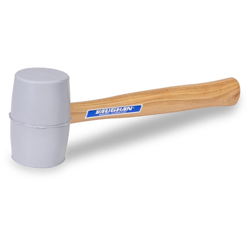 VAUGHAN Solid Rubber Mallet, Quality Rubber 20 oz Head, Made In The USA, Hardwood Handle, RM2W, VN57432 - Image 1