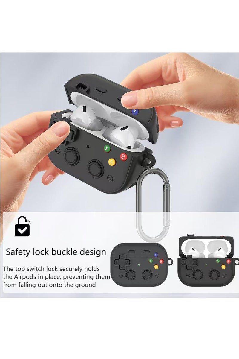 AirPods Pro 2nd Generation Case, 2025 New headphone Case, Lockable Airpdspro 2 Case, Game Controller Design, 2022 AirPods Pro 2 New Earphone Case, Keyring Included, Soft Silicone Protective Case, Specifically Designed for AirPods Pro 2nd Generation  - Image 3