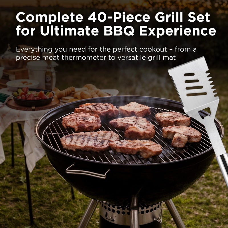 Kaluns BBQ Accessories, Complete Grill Set Dad Gifts for Fathers Day, 40 Pcs Premium Heavy Duty Stainless Steel Barbecue Grill Accessories for Outdoor Grill Gifts for Men - Image 2