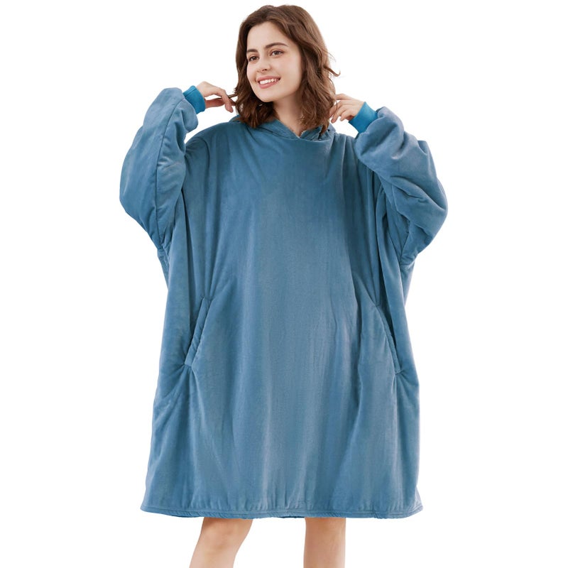LetsFunny Blanket HoodieOversized Wearable Sherpa Fleece Blanket SweatshirtSuper Soft Warm Cozy with Giant Pocketfor Women Men Adults Teenagers Kids One Size Fits All