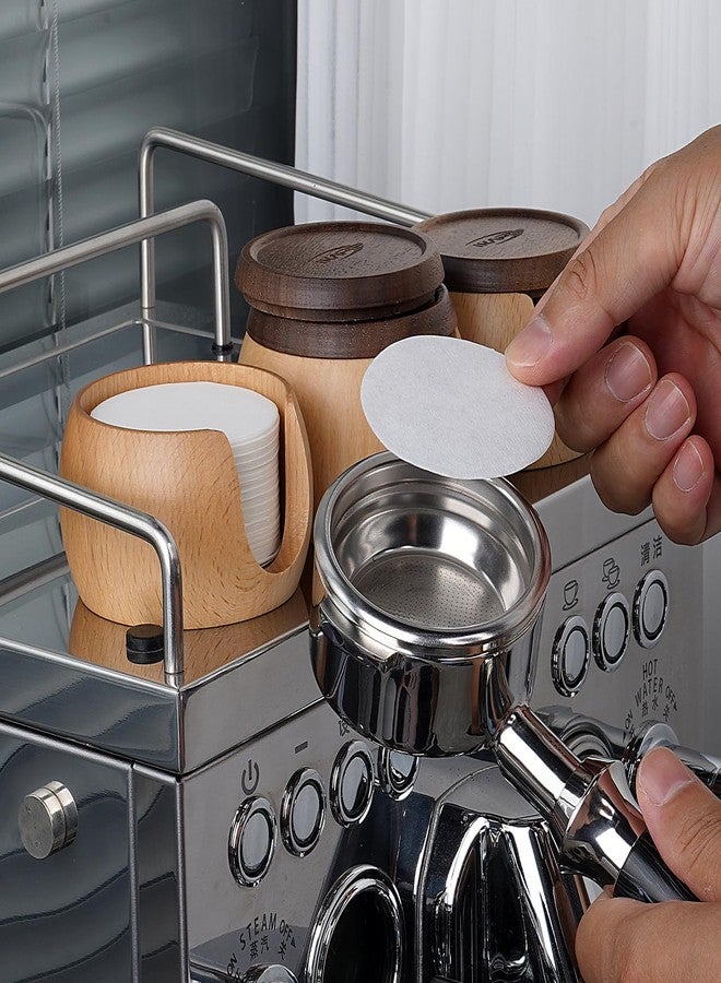 IKAPE Espresso Coffee Accessories, 200pcs 51mm Paper Filters, & a Wood Stand Base - Image 5