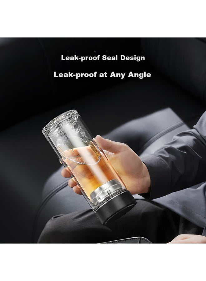 JD.com Jd Jingzao Double-Layer Insulated Glass Water Cup, Large Capacity Drinking Cup For Coffee, Beer, Milk, And Tea, 380Ml - Image 4