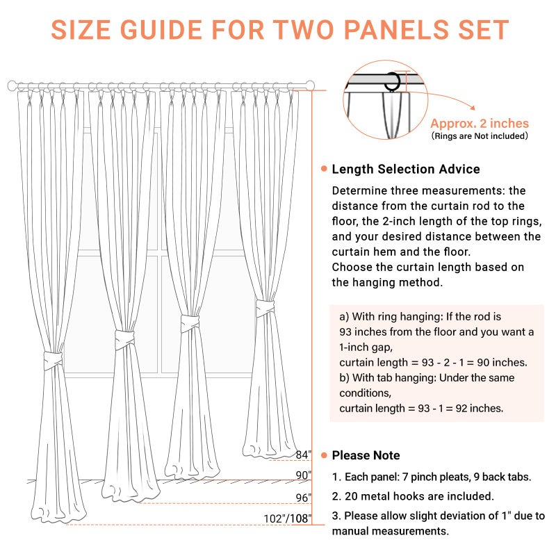 100% Blackout Shield Linen Look Textured Pinch Pleated Curtains Blackout Drapes 96 Inch Long 2 Panels Set, Faux Linen Blackout Curtains for Bedroom & Living Room, 40" W x 96" L, Oatmeal - Image 4