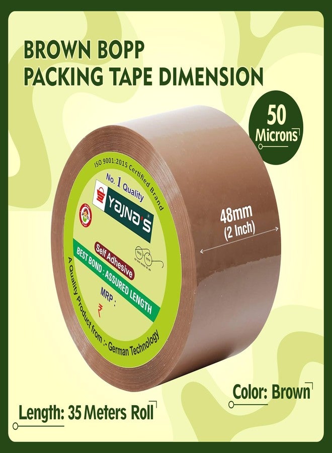 YAJNAS BOPP Packaging Tape | 48 mm x 65 Meter (2 Inch x 65 Meter) | Packing Tape Rolls, Heavy Duty Tape, Cello Tape for Packaging, Decorating & DIY- 50 Micron, Brown, Pack of 3 - Image 2