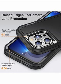 Generic 3 in 1 Kickstand Phone Case for iPhone 15 Pro Max  Grade Drop Protection Shockproof Heavy Duty Case with Screen Protector Cover  - Image 3