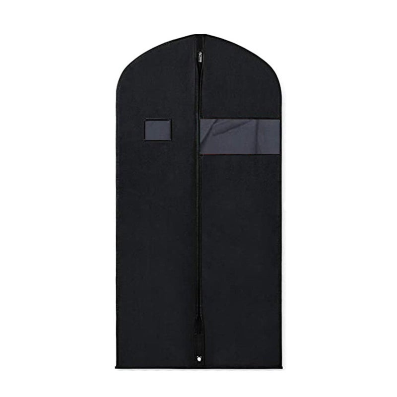 Hanging clothes storage bag wardrobe travel dual-use folding suit skirt hanging bag Black 110*60cm - Image 1