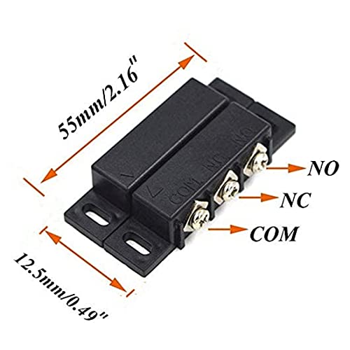 bnafes 4Sets Magnetic Reed Switch, Magnetic Door Switch/Magnetic Contact Switch/Normally Open Closed NC NO Door Alarm Window Security, for DC 5V 12V 24V Light - Image 3