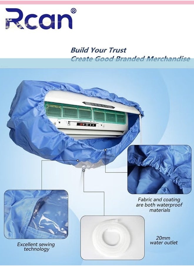 Rcan Split Air Conditioner Cleaning Cover, Air Waterproof Cover Bag, Wall Mounted AC Service Bag, Ac Cleaning Kit Large Size, Dust Washing Waterproof Bag with Hose  - Image 3