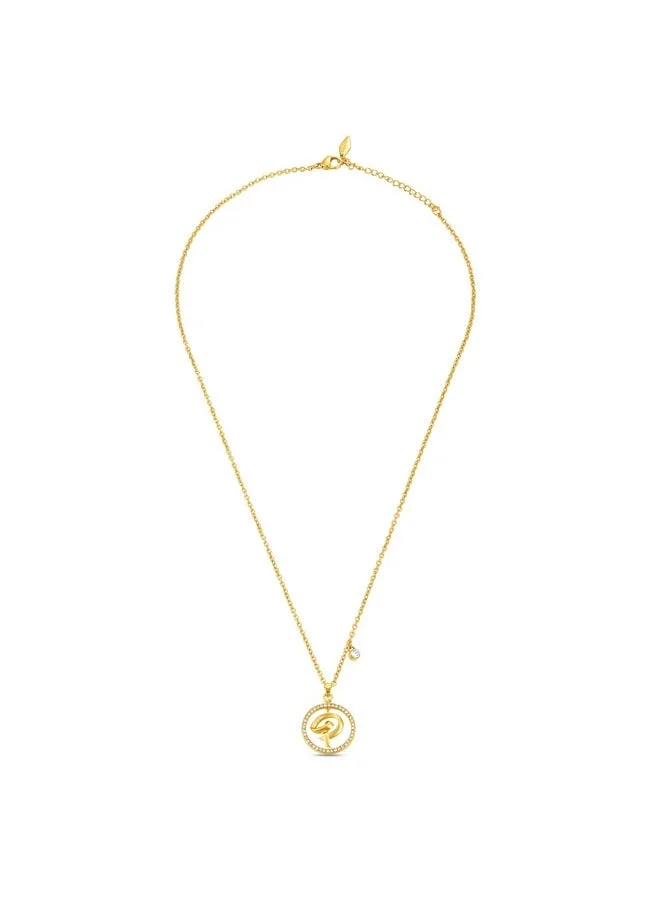 POLICE Police Volute Gold Plated Ladies Necklace With Crystals 20MM - PEJLN0004101