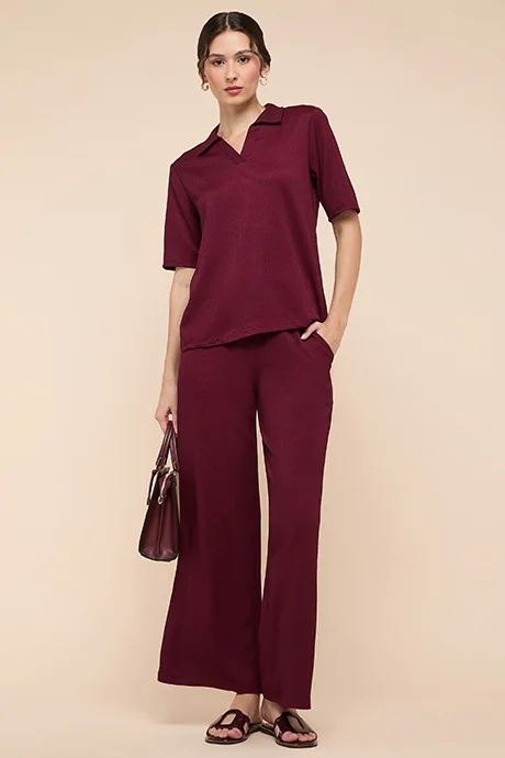أر أند بي Textured Polo T-Shirt with Short Sleeves