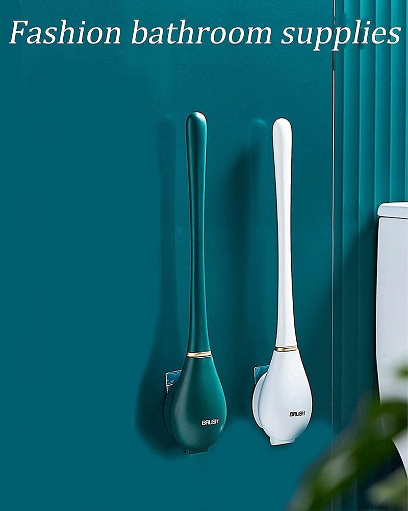 BBRAIMEN Silicone Toilet Brush with Holder Modern and Durable Non-Scratch Design for Easy Cleaning Silicone Toilet Brush Set with Ergonomic Handle for Bathroom Use (Pack of 1) - Image 5