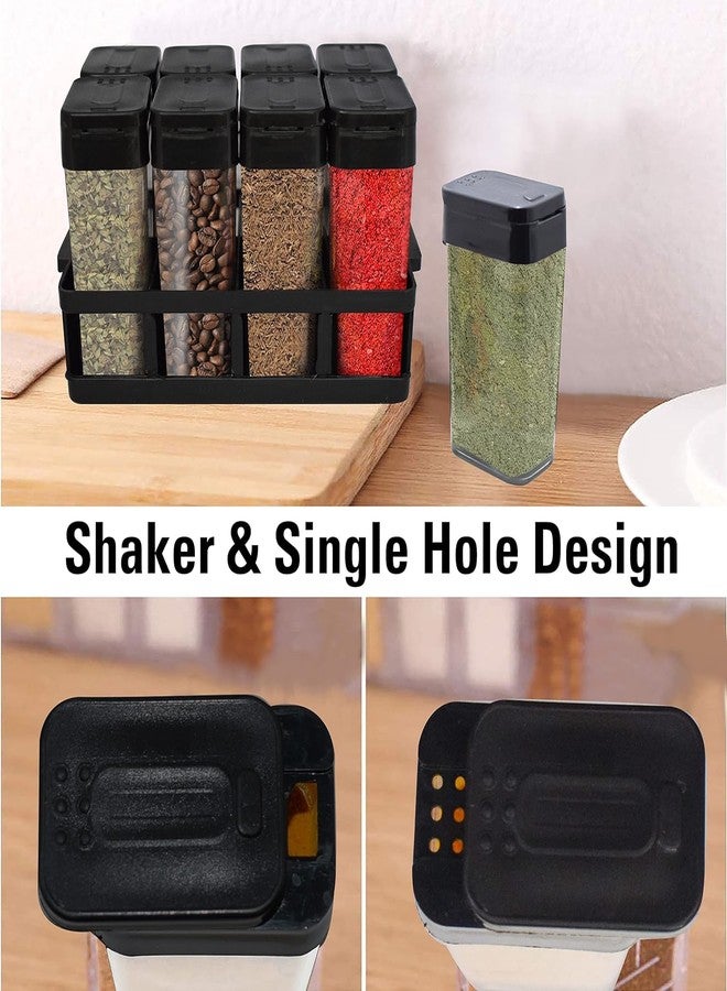 AACHEN Small 8 Pcs Sets Airtight Masala Box For Kitchen Masala Container For Kitchen Spice Jars Multi Storage Container For Spice Storage Container With Tray Spice Jars (Black) - Image 3