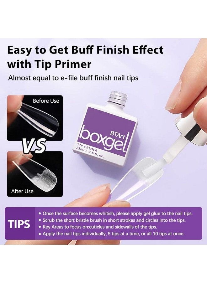 BTArtbox - Gel Nail Gl Ue And Tip Primer Set Btartbox Nail Tips Buff Effect Tip Primer And Long Lasting Super Strong 4 In 1 Gel Nail Glue For Acrylic Nails Cure Needed Uv Nail Glue For Press On Nails - Image 1
