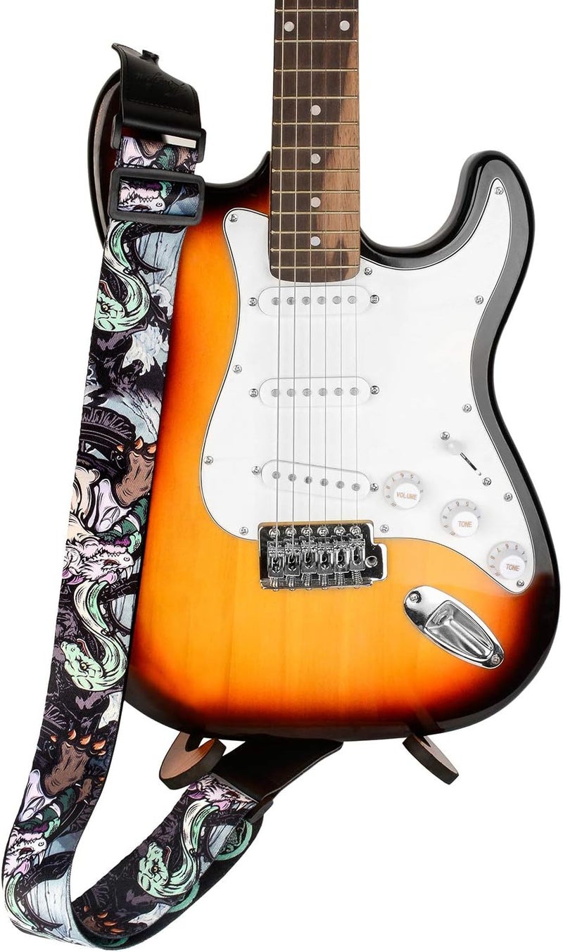 Rinastore Guitar Strap, Soft Shoulder Strap for Acoustic, Electric and Bass Guitars - Image 3
