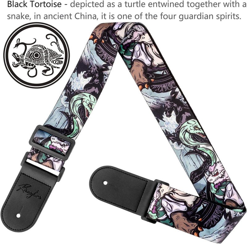 Rinastore Guitar Strap, Soft Shoulder Strap for Acoustic, Electric and Bass Guitars - Image 4