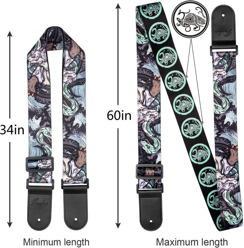 Rinastore Guitar Strap, Soft Shoulder Strap for Acoustic, Electric and Bass Guitars - Image 2