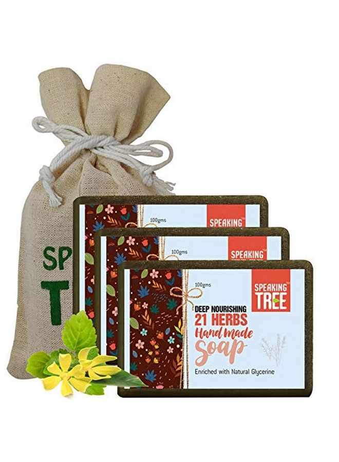Speaking Tree Deep Nourishing 21 Herbs Handmade Soap 100 Gms (Pack Of 3) - Image 2