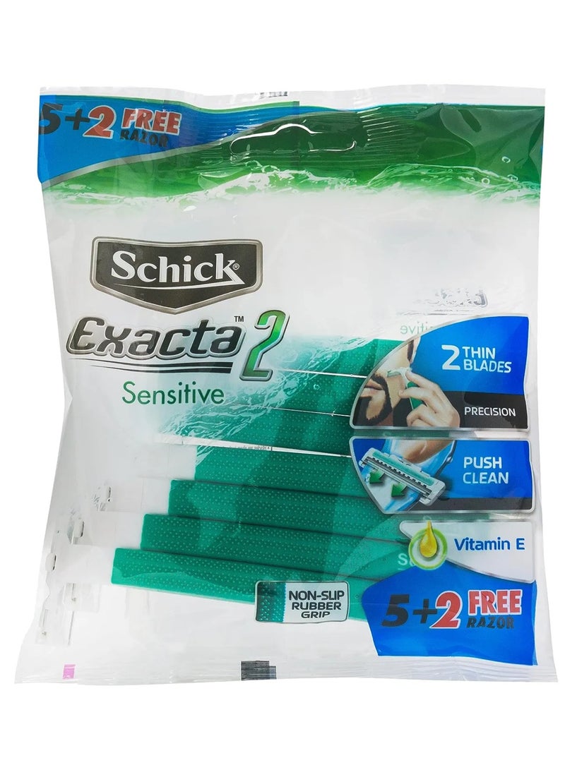 ماكينة حلاقة شيك إكزاكتا 2 للبشرة الحساسة للرجال 5+2