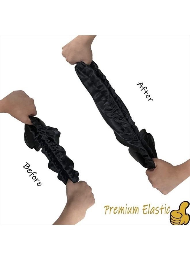 Soft Elastic Band Satin Bonnets for Women, 3 Pcs Silky Head Scarf Hair Wrap for Sleeping Curly Natural Long Hair