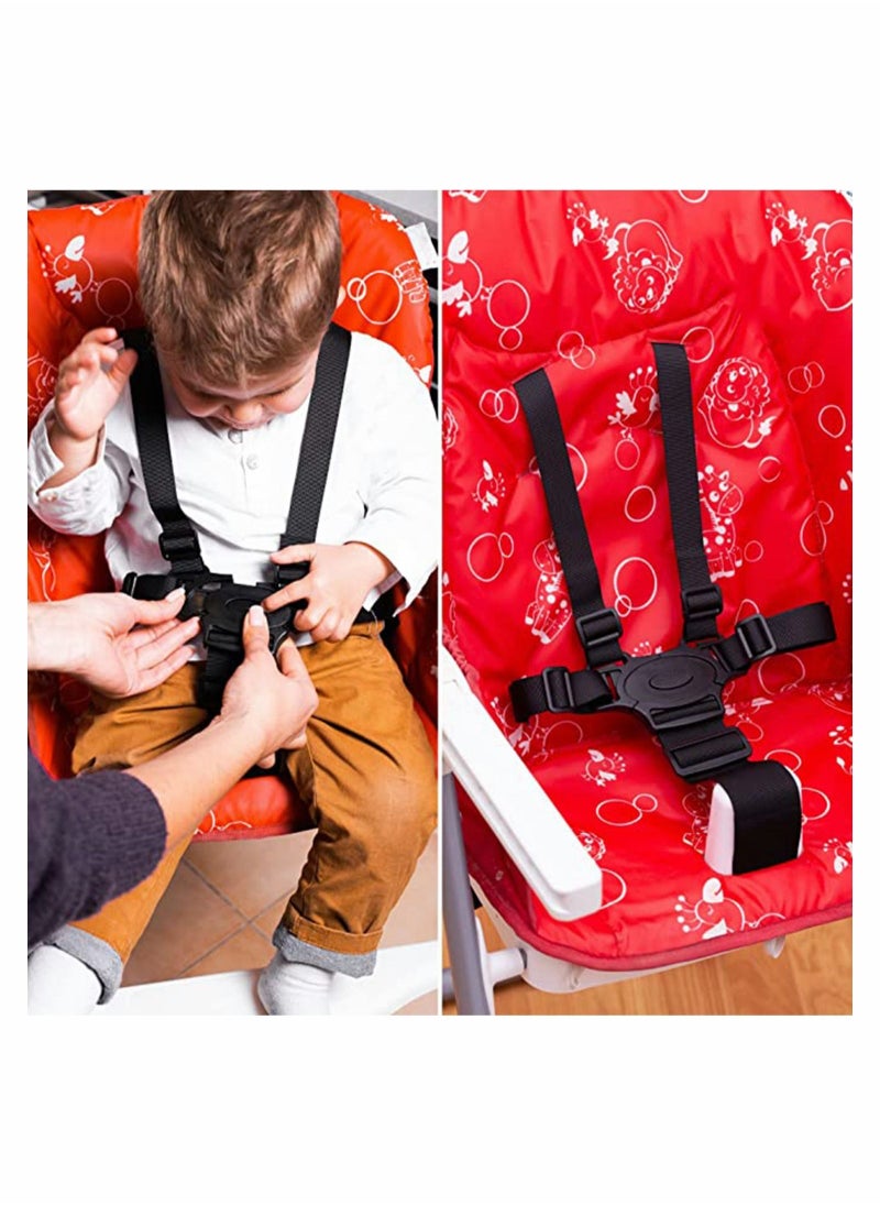 Excefore - High Chair Seat Belt 5 Point Harness Baby Chair Safety Belt Universal High Chair Seat Belt For Wooden High Chair Pushchair - Image 1