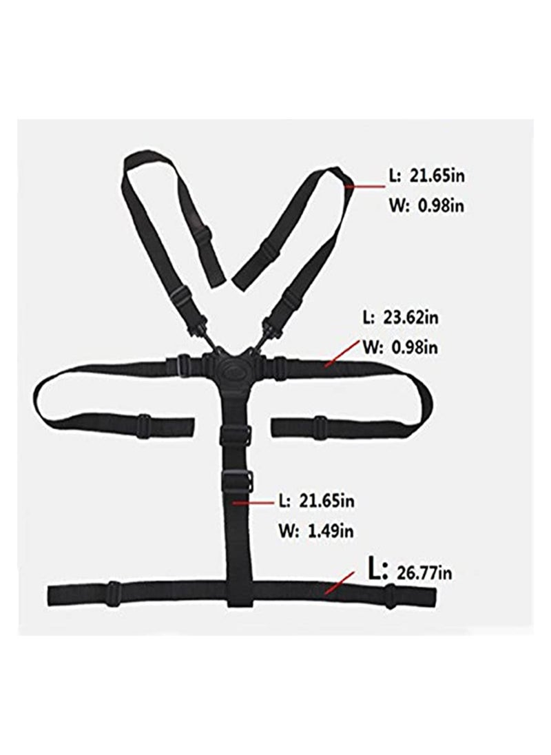 Excefore - High Chair Seat Belt 5 Point Harness Baby Chair Safety Belt Universal High Chair Seat Belt For Wooden High Chair Pushchair - Image 1