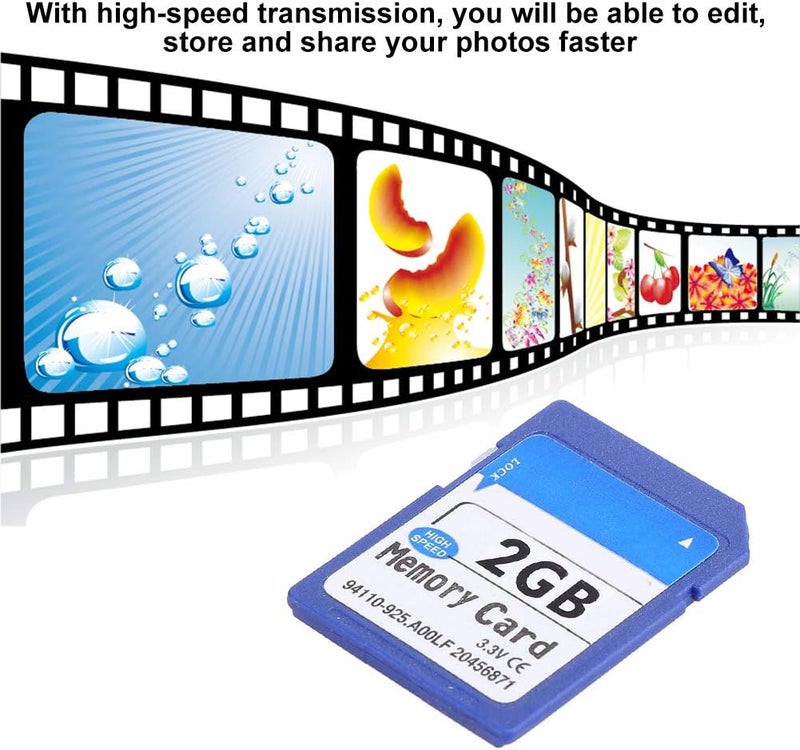 SD Card, Flash Memory Card Secure Digital Memory Cards Data Storage Fast Read Speed 90MB/s for Cameras SLR Music Photos Storage(2GB) - Image 5