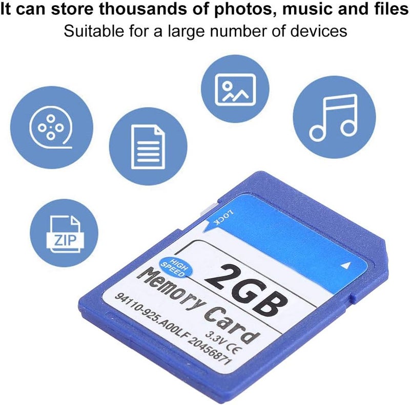 SD Card, Flash Memory Card Secure Digital Memory Cards Data Storage Fast Read Speed 90MB/s for Cameras SLR Music Photos Storage(2GB) - Image 2