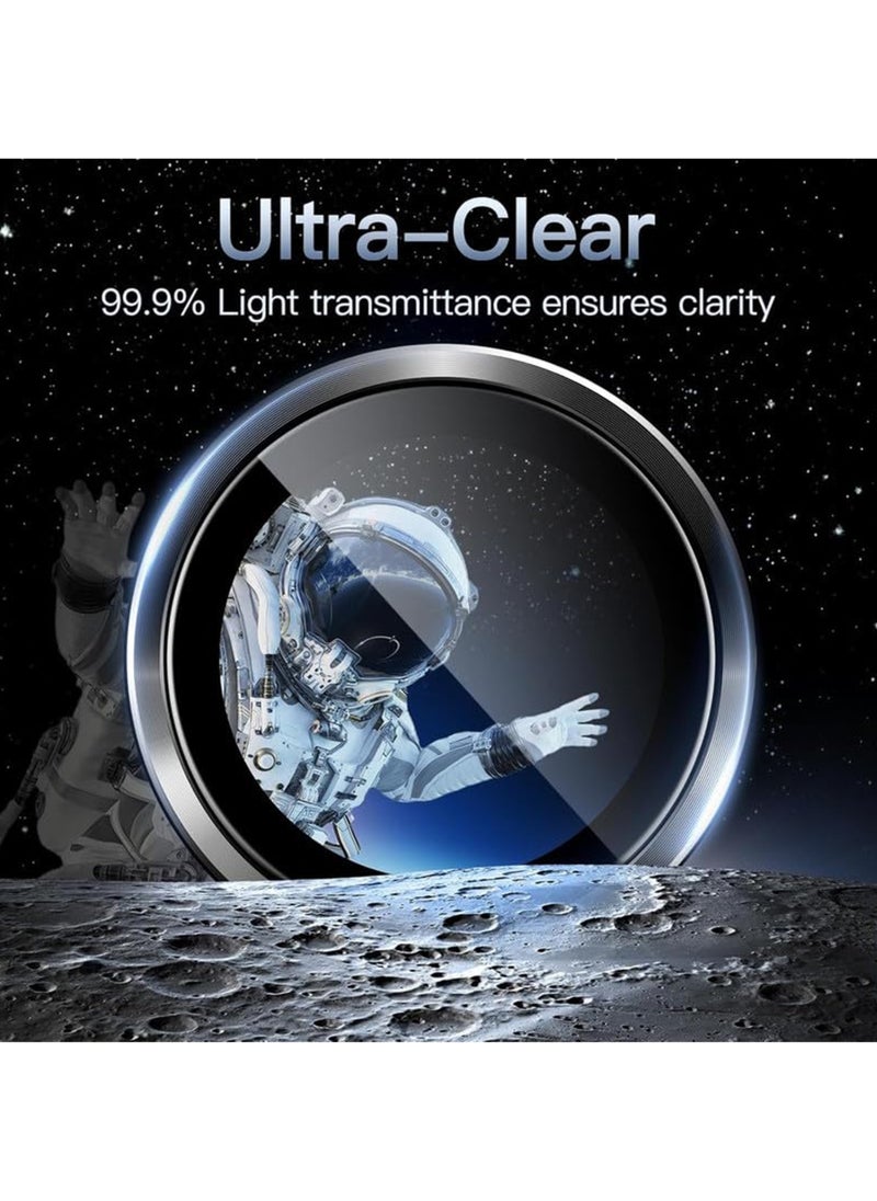 Waldic Samsung Galaxy S25 Plus Camera Lens Protector, Scratch-Resistant HD Clarity Ultra-Thin 9H Tempered Glass with Aluminium Edging, Individual Metal Lens Cover - Black  - Image 3
