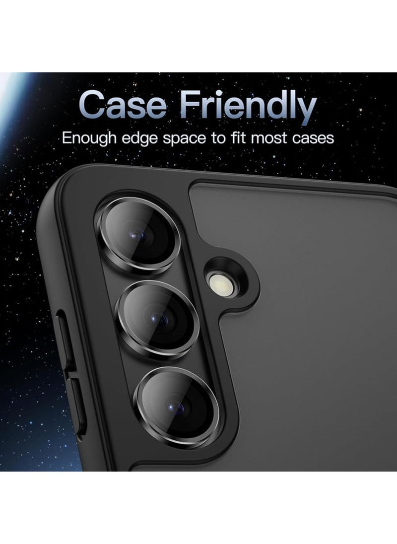 Waldic Samsung Galaxy S25 Plus Camera Lens Protector, Scratch-Resistant HD Clarity Ultra-Thin 9H Tempered Glass with Aluminium Edging, Individual Metal Lens Cover - Black  - Image 5