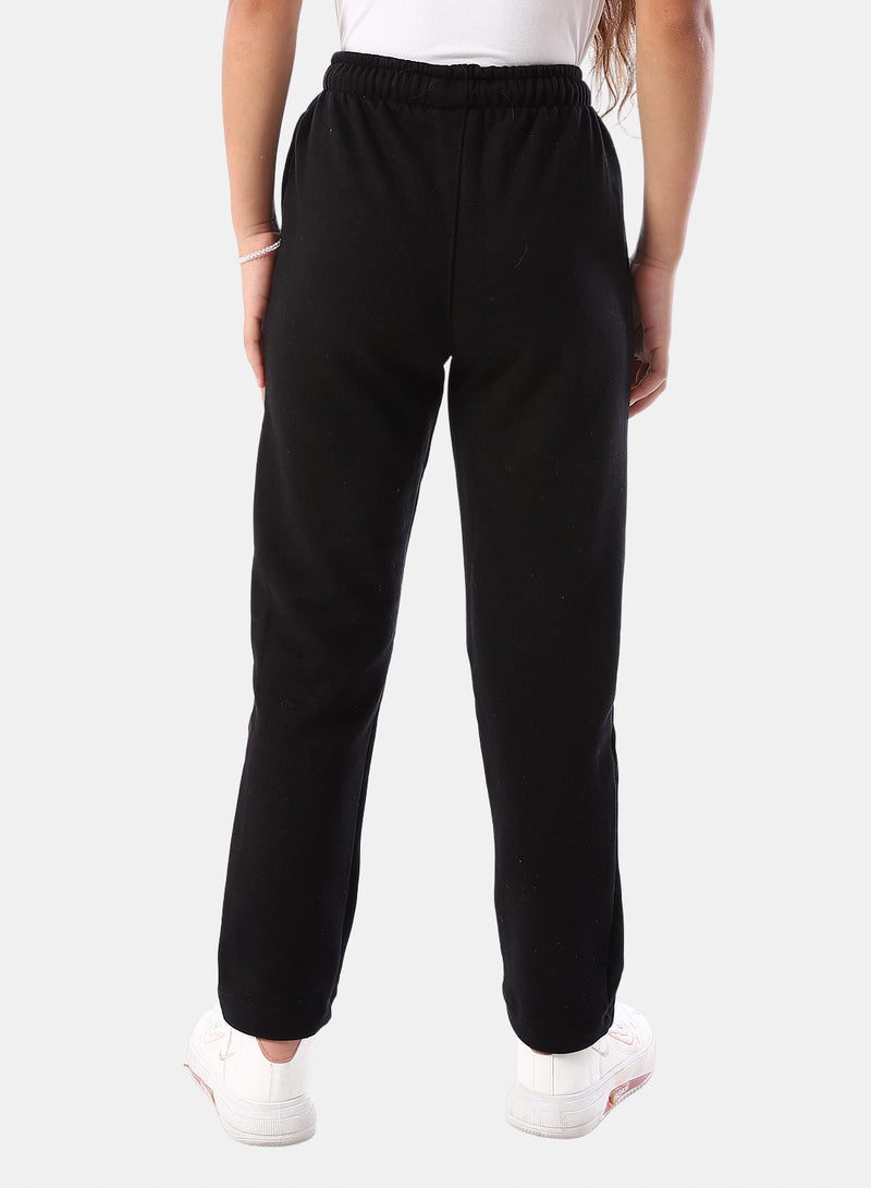 Andora Slash Pockets Cotton Girls' Pants - Black - Image 3