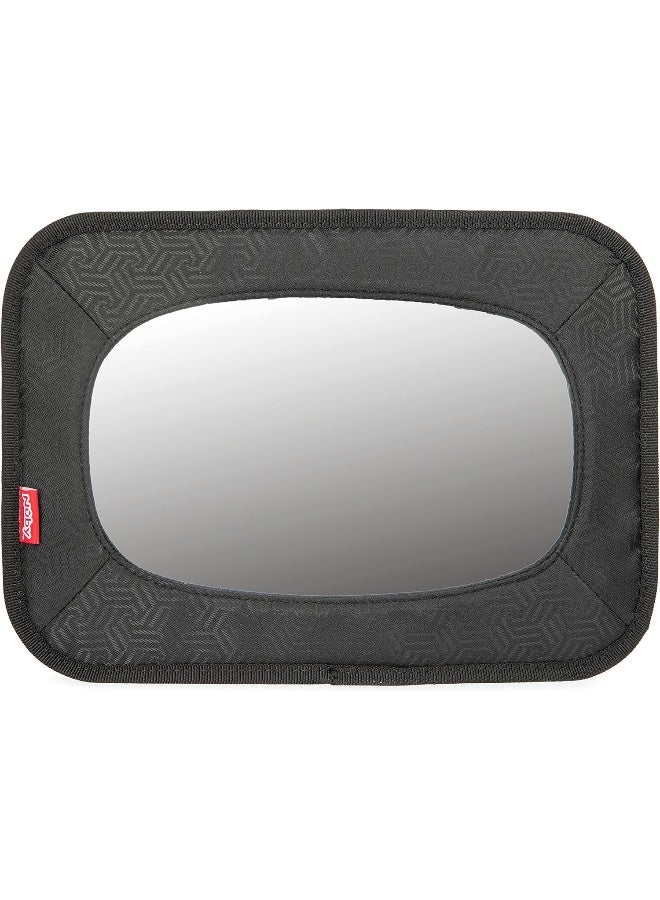 Nuby Backseat Baby Mirror with Fully Adjustable Straps, Shatter Resistant, Installs in Seconds, Black - Image 1