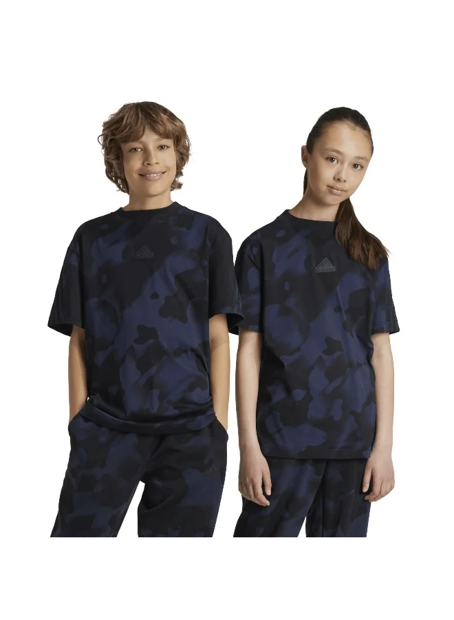 Adidas adidas J Fi Aop T Black Training T-Shirts 7-8Y