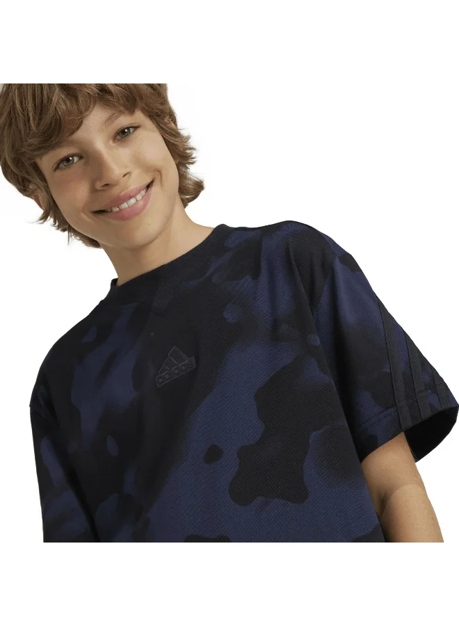 Adidas adidas J Fi Aop T Black Training T-Shirts 7-8Y