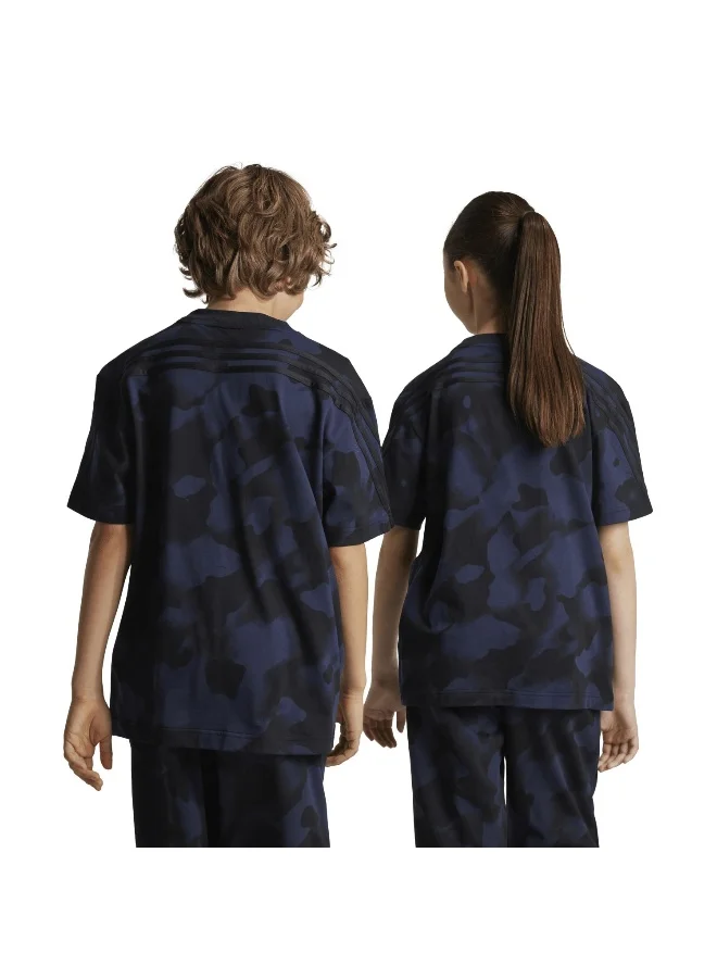 Adidas adidas J Fi Aop T Black Training T-Shirts 7-8Y