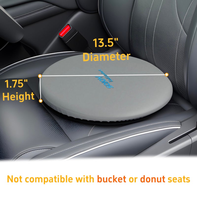 Sojoy iGelComfort Deluxe Gel Swivel Seat Cushion with Supportive Memory Foam 360 Degrees Rotating Seat Cushion for Home,Stool Chair,Officeï¼Œ13.5 Inches in Diameter,Dark Gray - Image 2