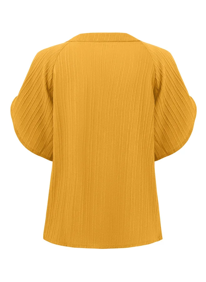 Take Two Take Two Solid V-Neck Short Sleeve Blouse