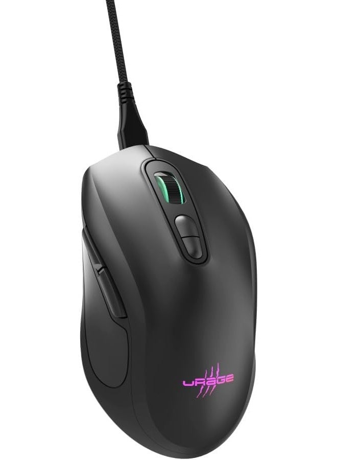 uRage | Gaming Mouse Reaper 340 Wired Mouse with 7 Programmable Buttons Up to 8000 DPI Super Light 77g Weight RGB Lighting Gaming Software (Black) - Image 2