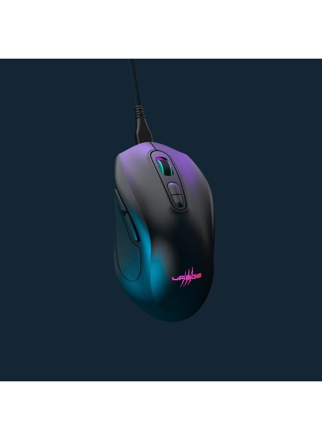 uRage | Gaming Mouse Reaper 340 Wired Mouse with 7 Programmable Buttons Up to 8000 DPI Super Light 77g Weight RGB Lighting Gaming Software (Black) - Image 3