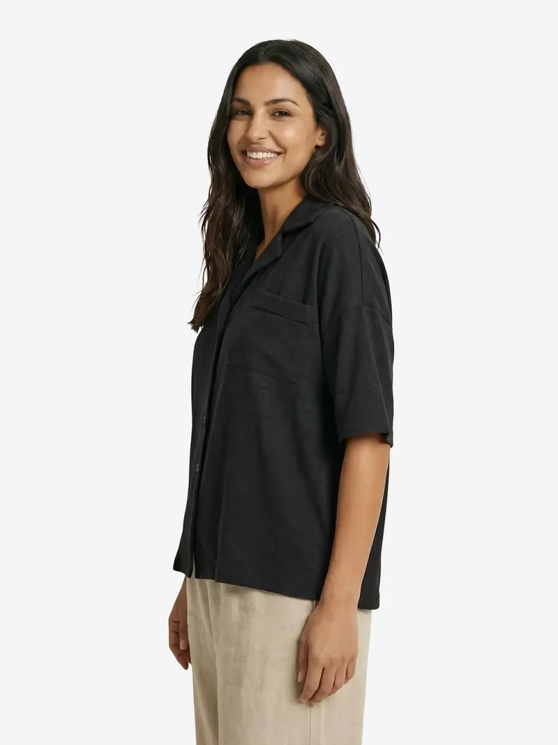 My Fashion Black MY FASHION Relaxed Fit Button-Up Shirt for Women | Best Price UAE
