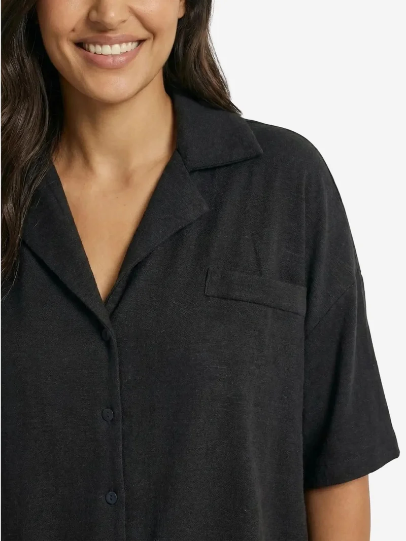My Fashion Black MY FASHION Relaxed Fit Button-Up Shirt for Women | Best Price UAE