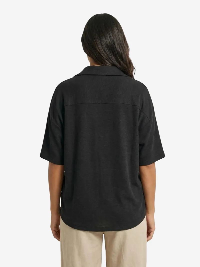 My Fashion Black MY FASHION Relaxed Fit Button-Up Shirt for Women | Best Price UAE