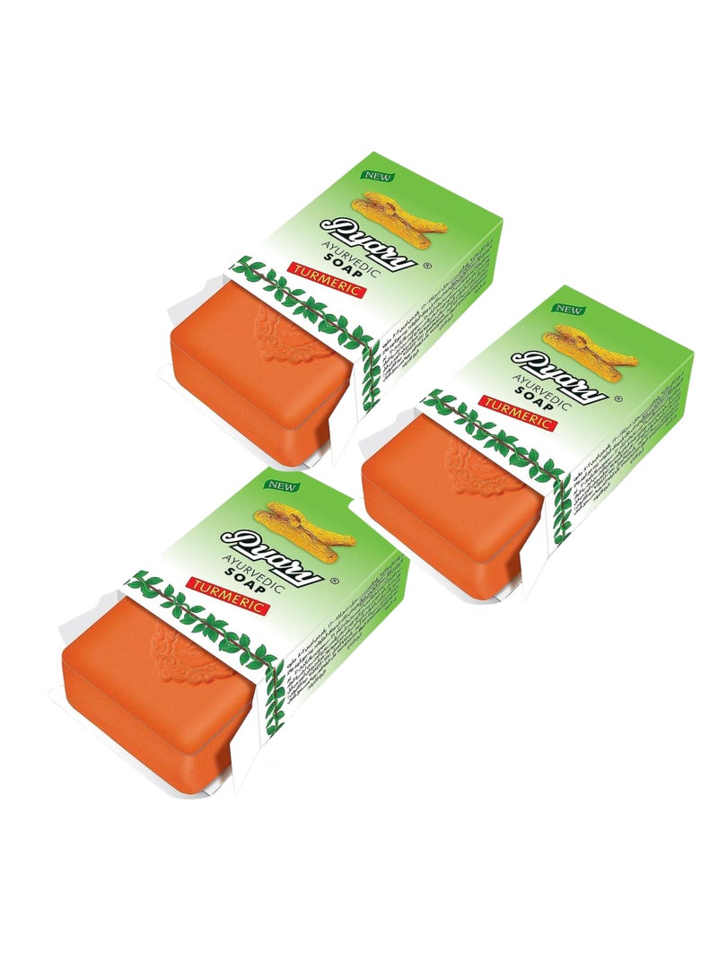 Pyary Soap Turmeric (Box Of 3 Pieces)